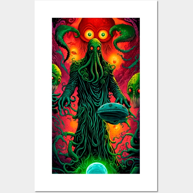 Lovecraftian monster pulp art design Wall Art by City HiStories